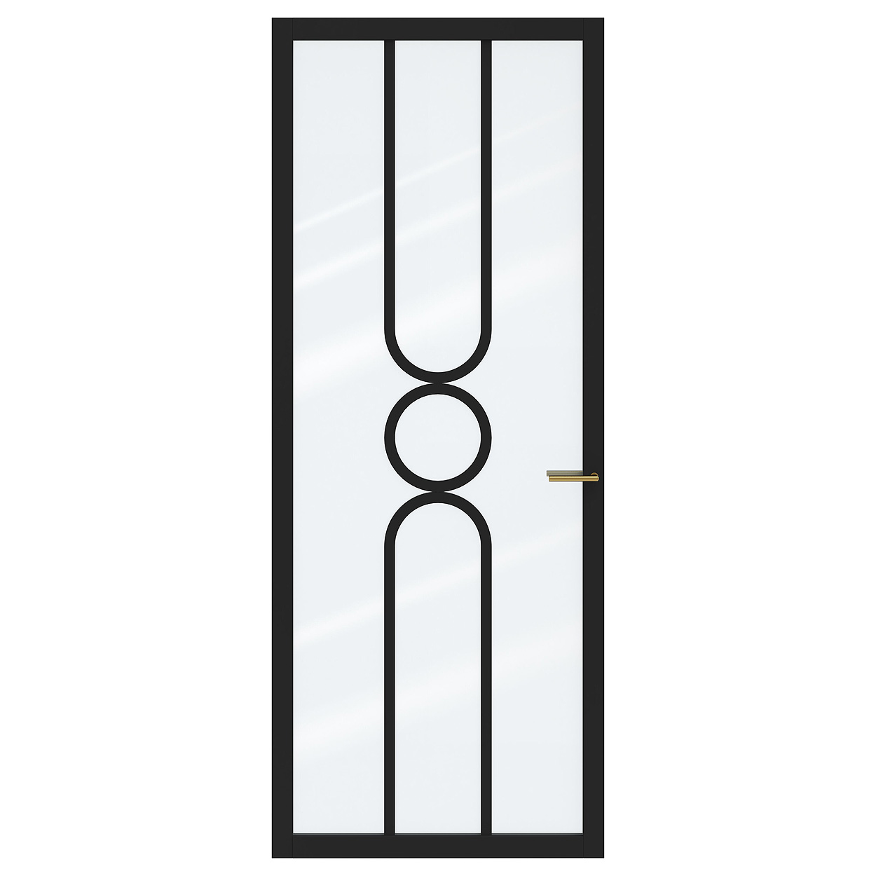 Binnendeur Skantrae SSL 14521 Blank Glas Zwart Gelakt